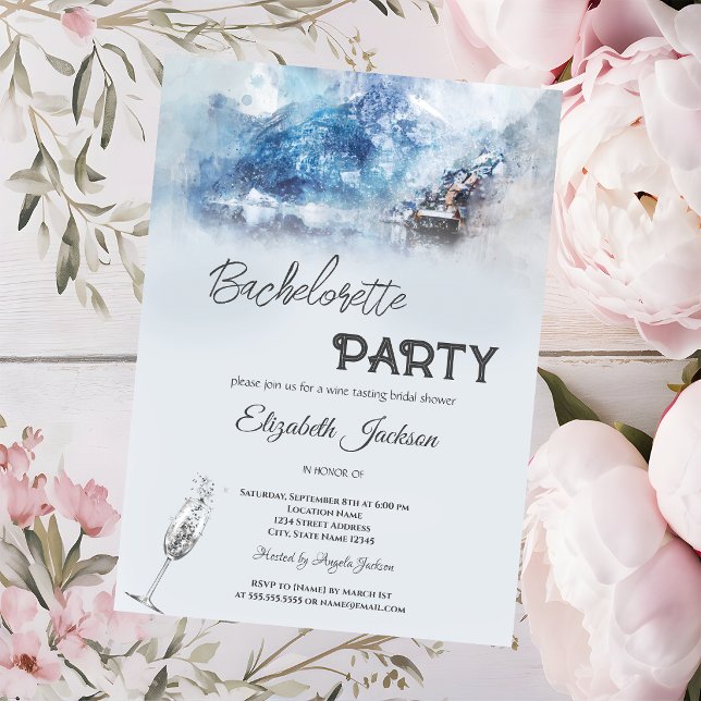 Winter Mountain Lake  Bachelorette   Invitation (Creator Uploaded)