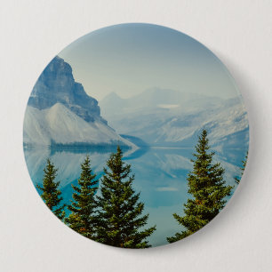 winter mountain lakes 10 cm round badge