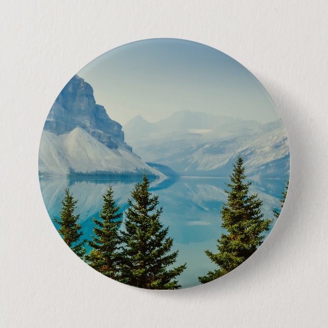 winter mountain lakes 7.5 cm round badge (Front)