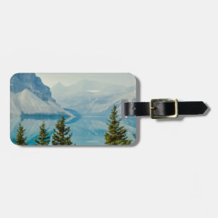 winter mountain lakes luggage tag
