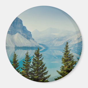 winter mountain lakes magnet