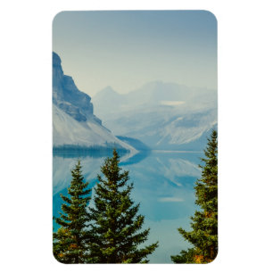winter mountain lakes magnet