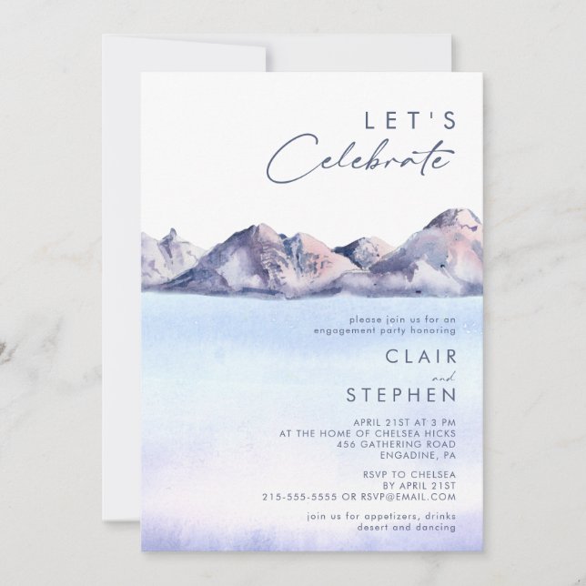 Winter Mountain Let's Celebrate Invitation (Front)
