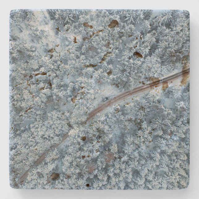 winter mountain pass stone coaster (Front)