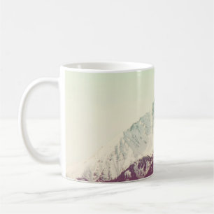 Winter mountain peak, hipster vintage filter coffee mug