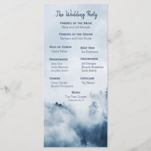 Winter Mountain Pines Wedding Program Programme
