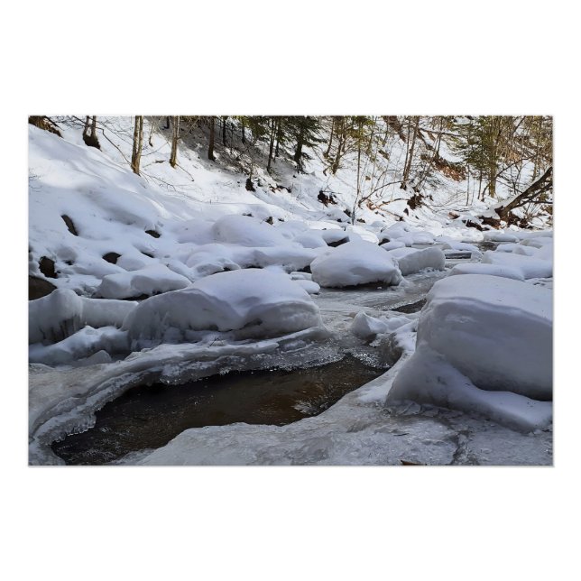 Winter Mountain River – Wild Nature Romania Poster (Front)