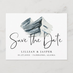 Winter Mountain Save the Date Announcement Postcard