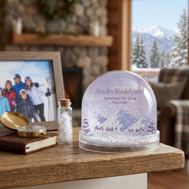 Winter Mountain Snowpeak Bachelorette Party Snow  Snowglobe (Creator Uploaded)
