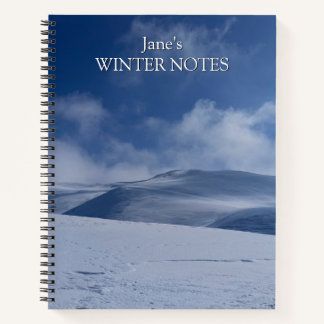 Winter Mountain Snowy Slope Customisable Notebook