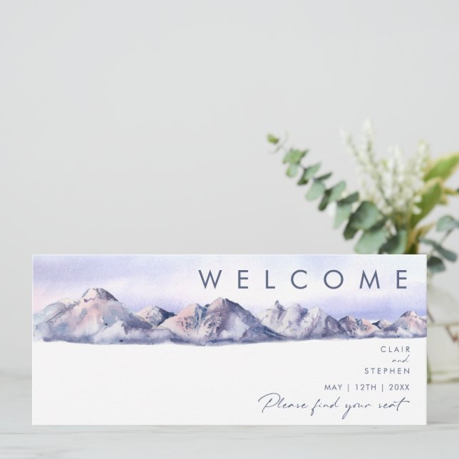 Winter Mountain Sunset Seating Chart Header (Standing Front)