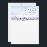 Winter Mountain Sunset Wedding Advice Card<br><div class="desc">This Winter Mountain Sunset wedding advice card is just what you've been looking for to complete your simple rustic moody wedding. Designed with pink and blue pastel watercolor that blends beautifully into navy and blush highlights all of which perfectly capture an evening sunset in nature. It is sure to bring...</div>