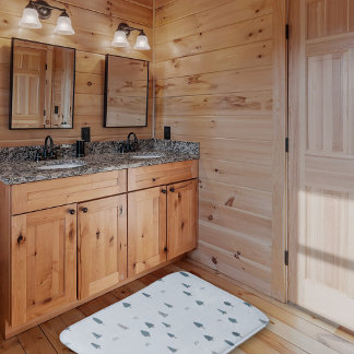 Winter Mountain Theme Nursery Bathroom Mat for Boy