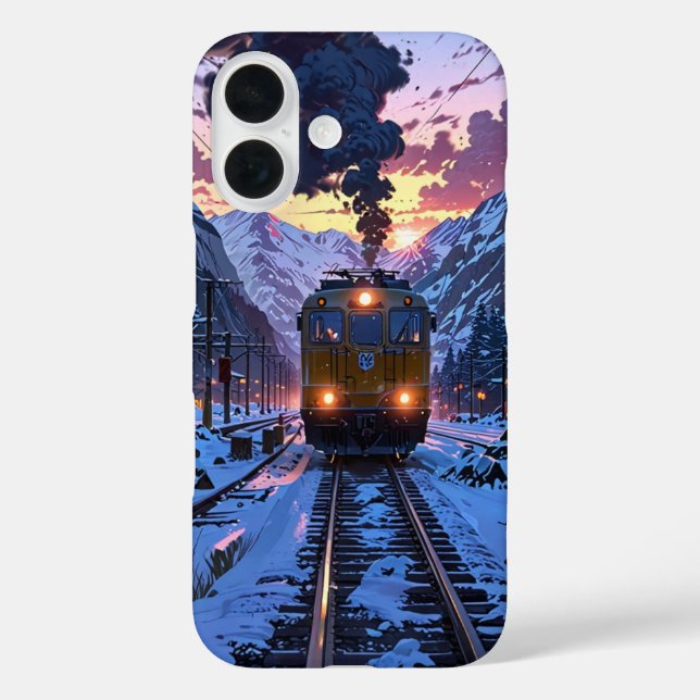 Winter Mountain Train Case-Mate iPhone Case (Back)