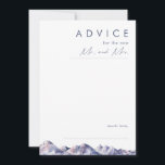 Winter Mountain Wedding Advice Card<br><div class="desc">This Winter Mountain wedding advice card is just what you've been looking for to complete your simple rustic moody wedding. Designed with pink and blue pastel watercolor that blends beautifully into navy and blush highlights all of which perfectly capture an evening in nature. It is sure to bring your minimalist...</div>