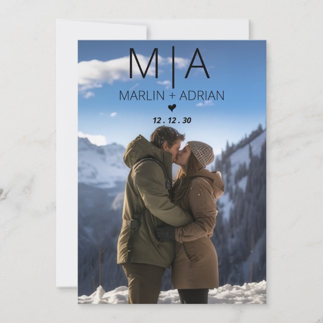 Winter Mountain Wedding Invitation (Front)