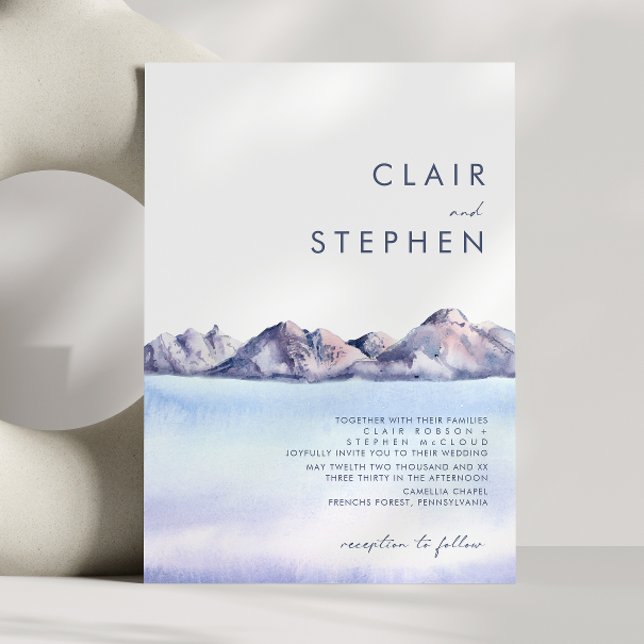 Winter Mountain Wedding Invitation (Creator Uploaded)