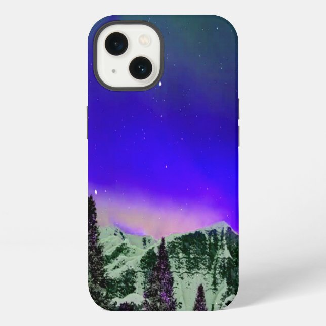 Winter Mountains at Night iPhone Case (Back)