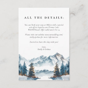 Winter Mountains Pine Tree Wedding Enclosure Card