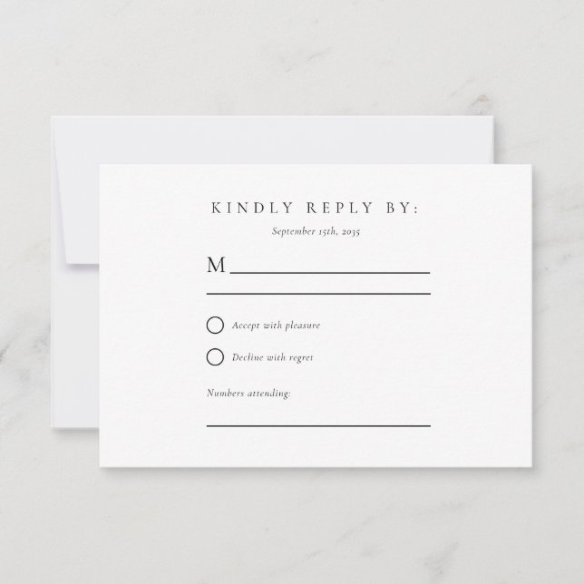 Winter Mountains Pine Tree Wedding RSVP Card (Front)