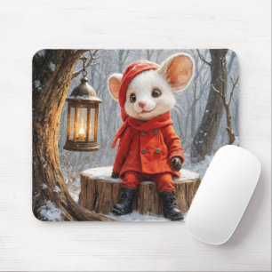 Winter Mouse With Forest Lantern Pad