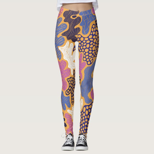Winter Mulled Wine: Mixed Media Leggings (Front)