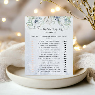 Winter mummy or daddy baby shower game