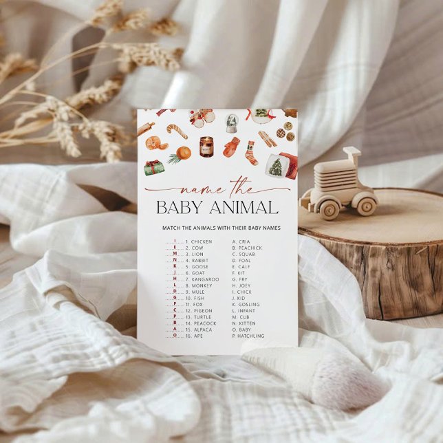 Winter Name the Baby Animal Baby Shower Game (Creator Uploaded)