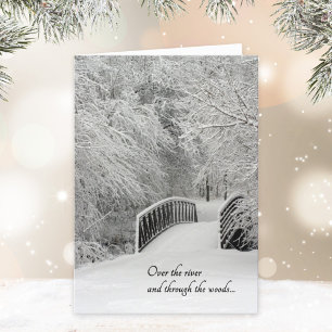 Winter Nature Photography OVER THE RIVER Christmas Holiday Card