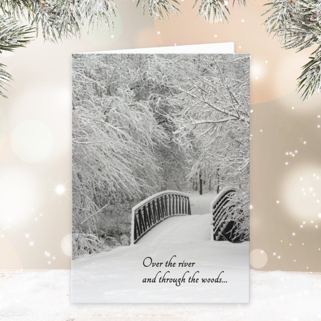Winter Nature Photography OVER THE RIVER Christmas Holiday Card (Creator Uploaded)