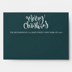 Winter Nature Watercolor Ivory Magnolia Pinecone Envelope