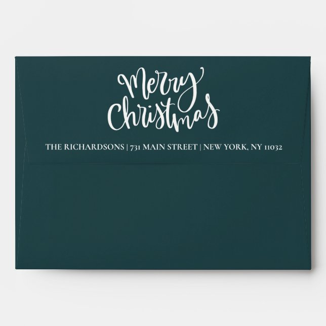 Winter Nature | Watercolor Ivory Magnolia Pinecone Envelope (Back (Top Flap))