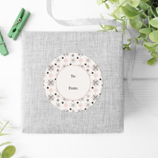 Winter Nature Wildlife Nordic Christmas  Classic Round Sticker (Creator Uploaded)