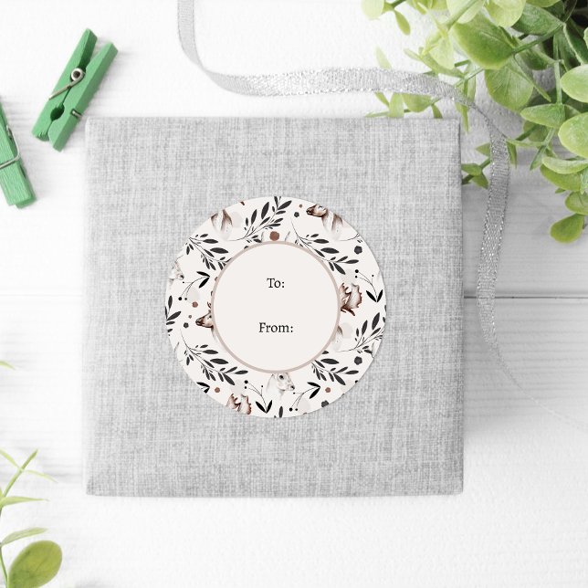 Winter Nature Wildlife Nordic Christmas Classic Round Sticker (Creator Uploaded)