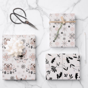 Winter Nature Wildlife Nordic Christmas Wrapping Paper Sheet