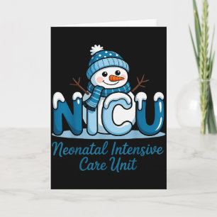 Winter Nicu Nurse Xmas Snowman Neonatal Intensive Card