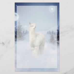 Winter Night Alpaca Stationery