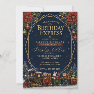 Winter Night Birthday Express Invitation