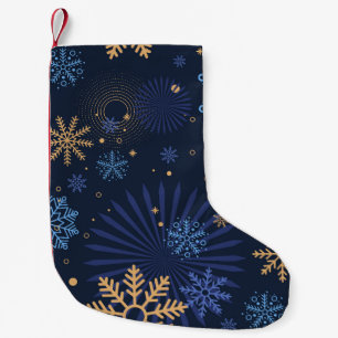 Winter Night: Blue Snowflake Pattern. Small Christmas Stocking