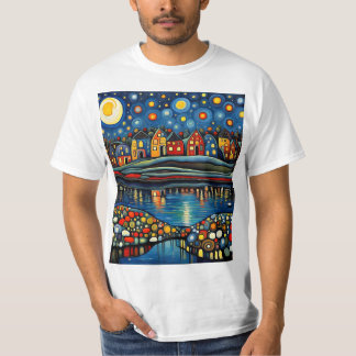 Winter night by lake 9 T-Shirt
