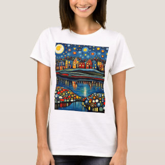 Winter night by lake 9 T-Shirt