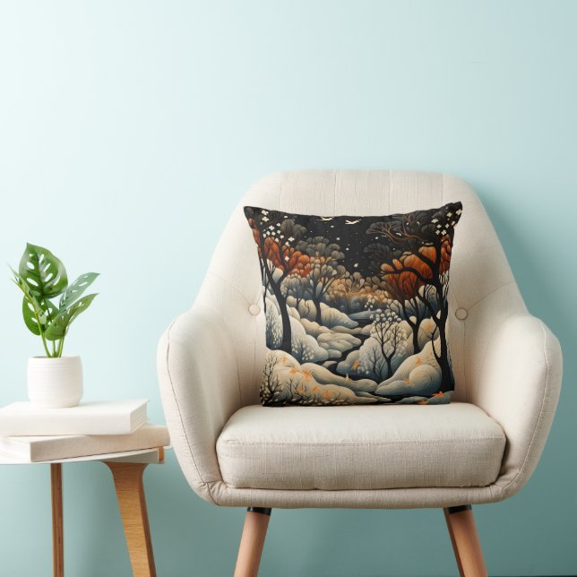 Winter Night Landscape Cushion (Chair)