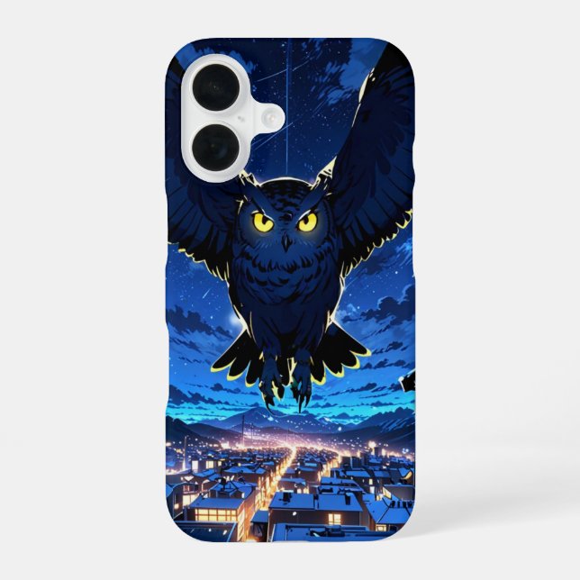 Winter Night Owl iPhone 16 Case (Back)