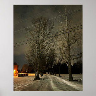 Winter Night Photo Poster