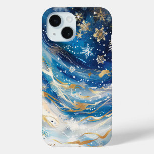 Winter Night Sky and Snowflakes Phone Case