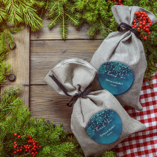 Winter Night Thank You Classic Round Sticker