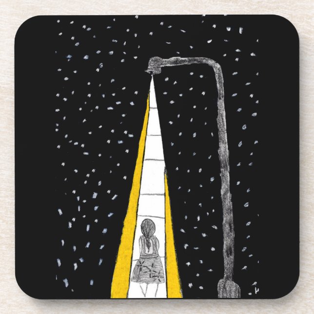 Winter Night Walk Coaster (Front)