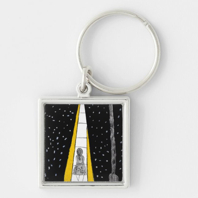 Winter Night Walk Key Ring (Front)