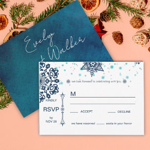 Winter Night Wedding  RSVP Card