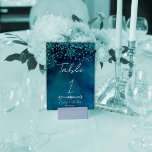 Winter Night Wedding Table Number<br><div class="desc">This romantic navy-blue table number is perfect for a winter wedding. The card prints on the front and back (double-sided). Items are printed exactly as they appear on your screen when you add to cart,  so personalise and add each table number that you need to your cart individually.</div>